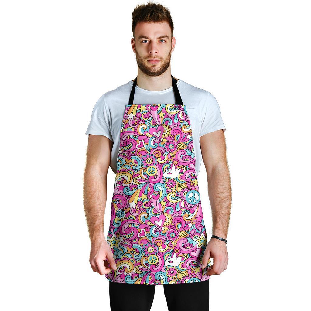 Psychedelic Pattern Print Men's Apron-grizzshop