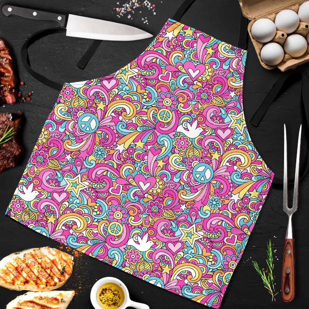 Psychedelic Pattern Print Men's Apron-grizzshop