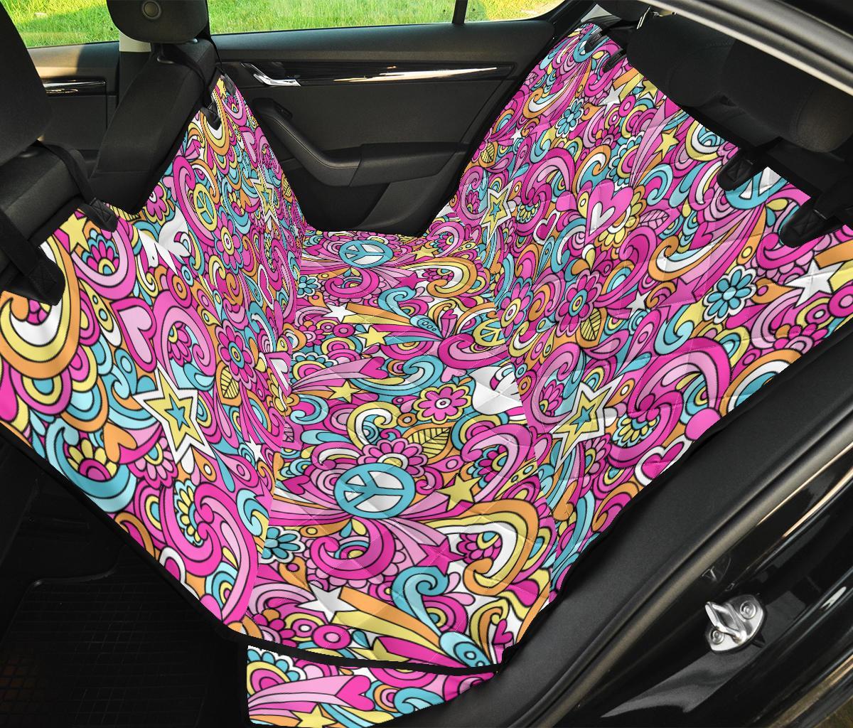 Psychedelic Pattern Print Pet Car Seat Cover-grizzshop