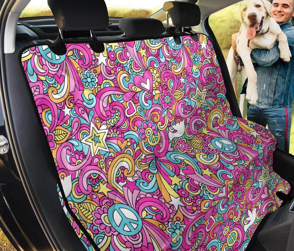 Psychedelic Pattern Print Pet Car Seat Cover-grizzshop
