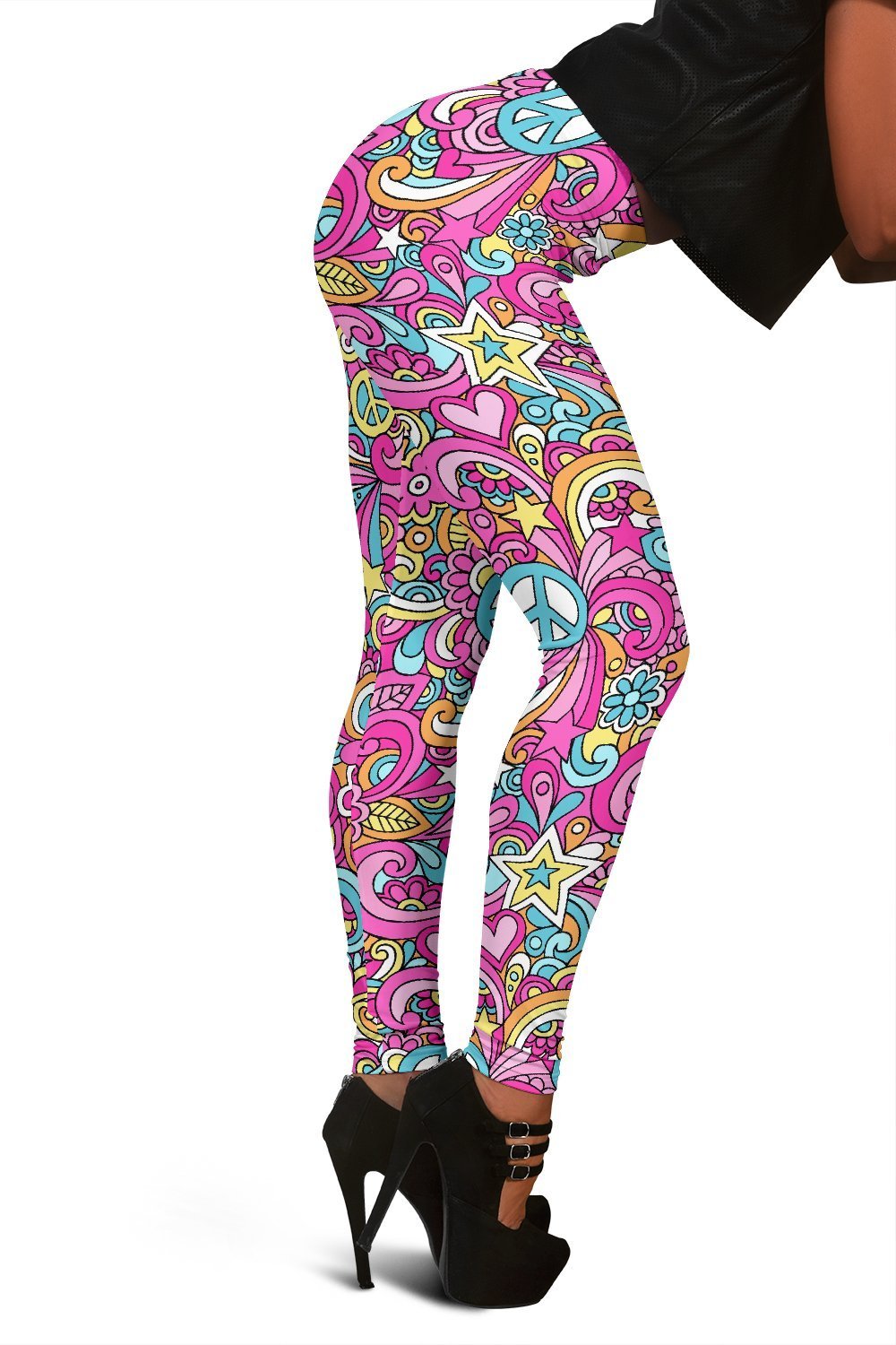 Psychedelic Pattern Print Women Leggings-grizzshop