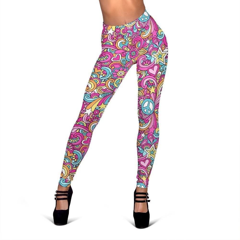 Psychedelic Pattern Print Women Leggings-grizzshop