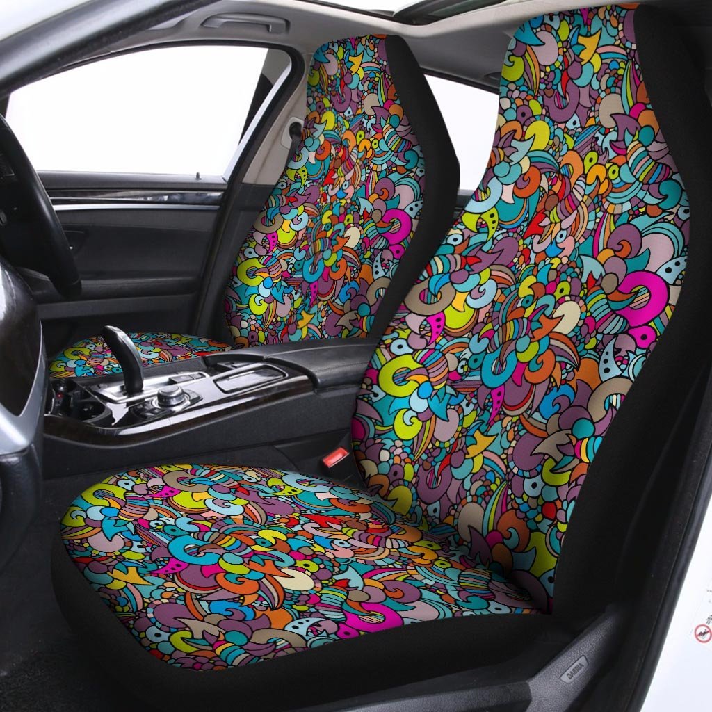 Psychedelic Print Car Seat Covers-grizzshop