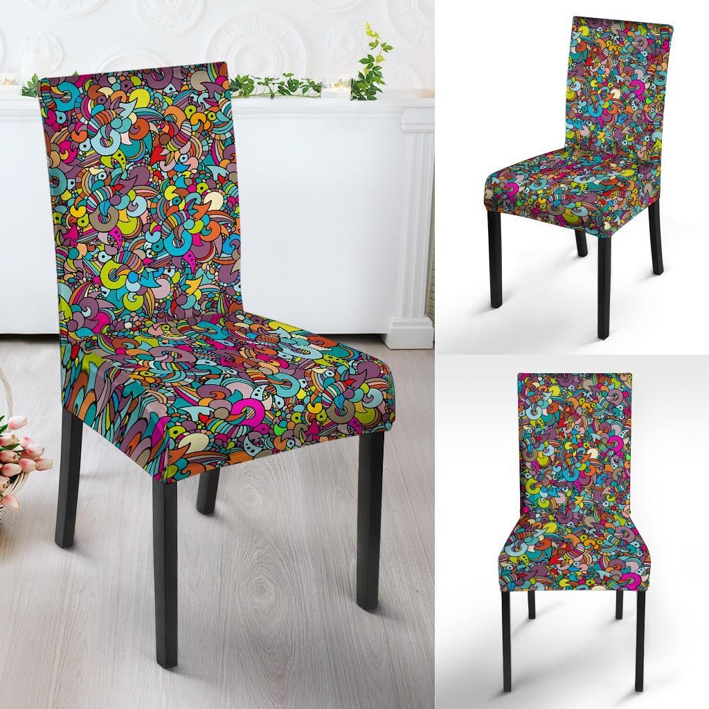 Psychedelic Print Chair Cover-grizzshop