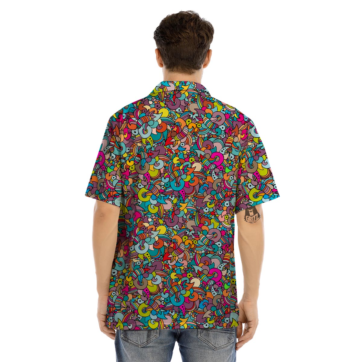 Psychedelic Print Men’s Hawaiian Shirt-grizzshop