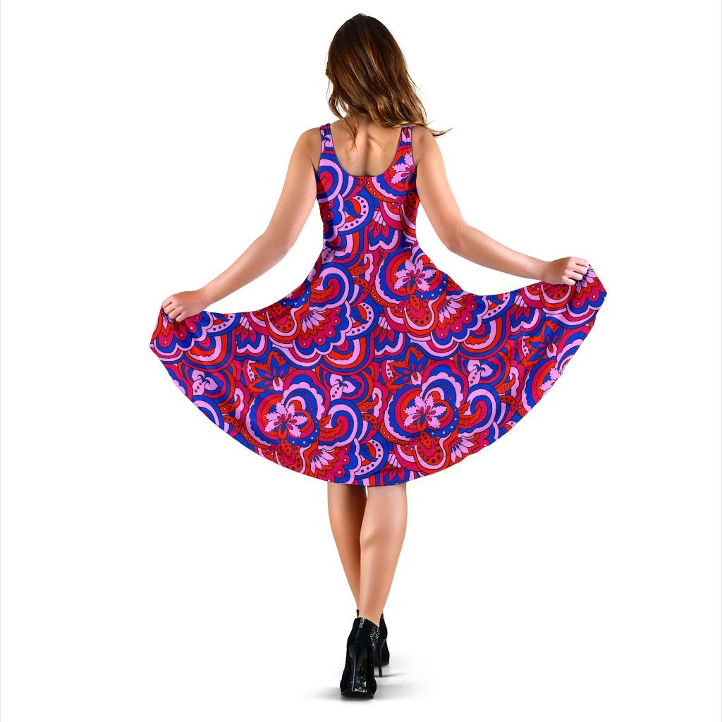 Psychedelic Print Pattern Dress-grizzshop
