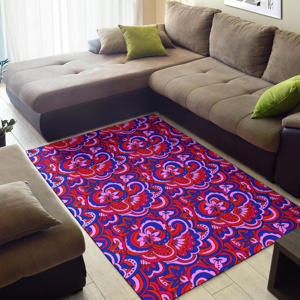 Psychedelic Print Pattern Floor Mat-grizzshop
