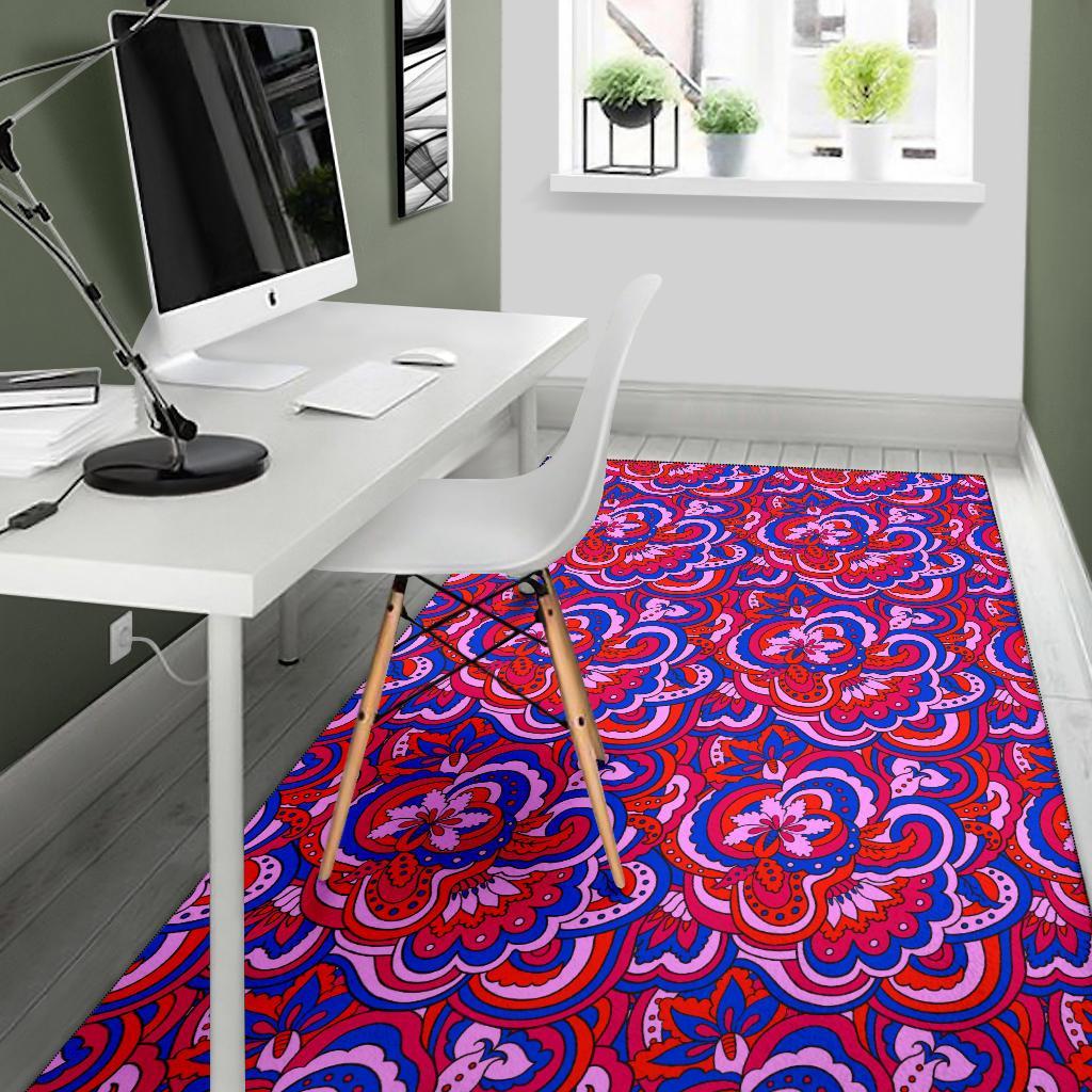 Psychedelic Print Pattern Floor Mat-grizzshop