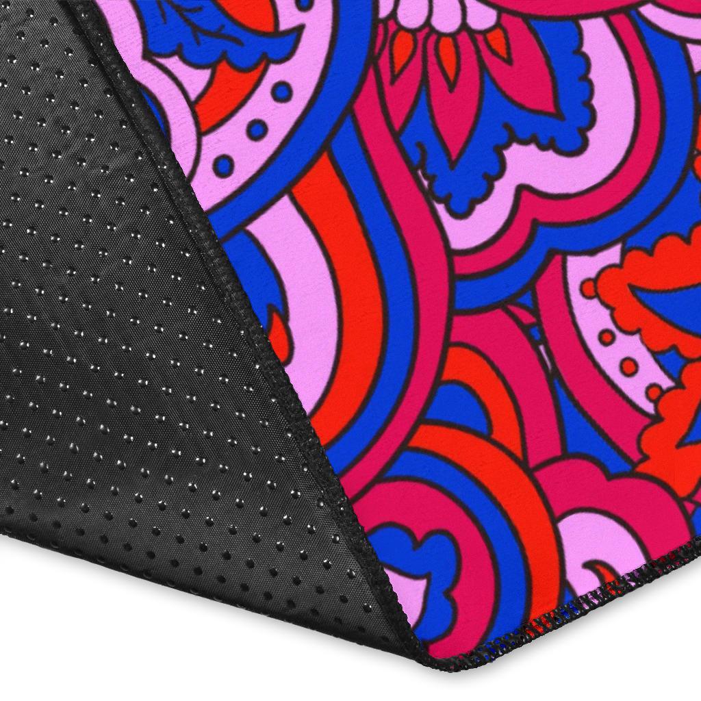 Psychedelic Print Pattern Floor Mat-grizzshop