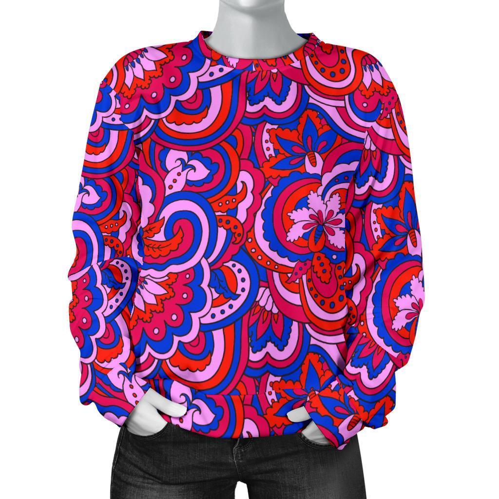 Psychedelic Print Pattern Women's Sweatshirt-grizzshop