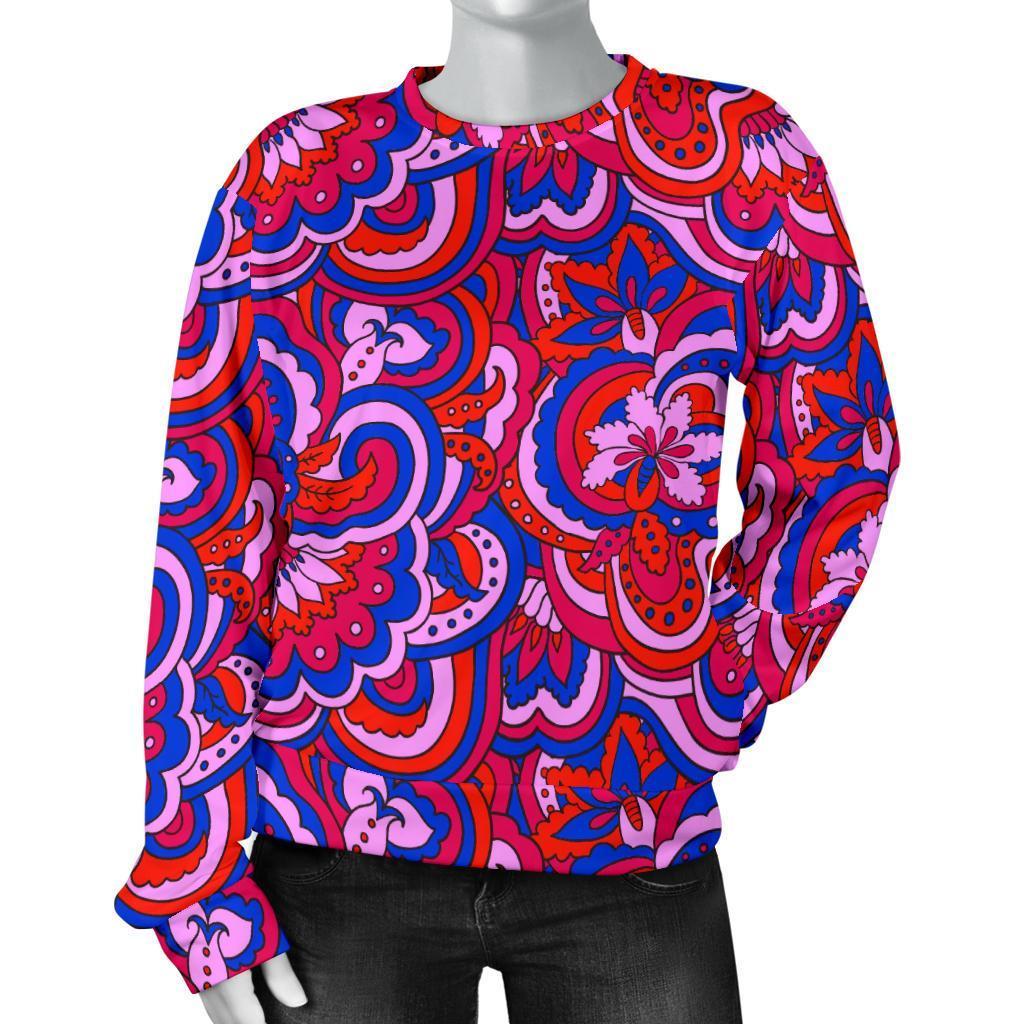 Psychedelic Print Pattern Women's Sweatshirt-grizzshop