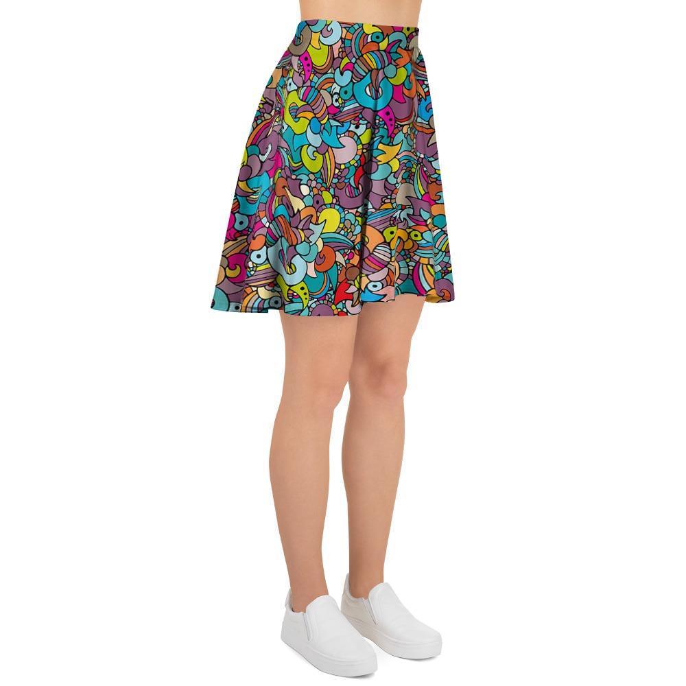 Psychedelic Print Women's Skirt-grizzshop