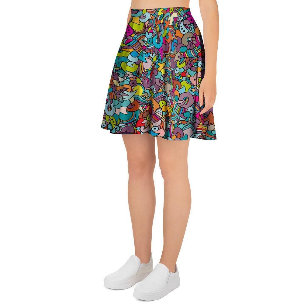 Psychedelic Print Women's Skirt-grizzshop