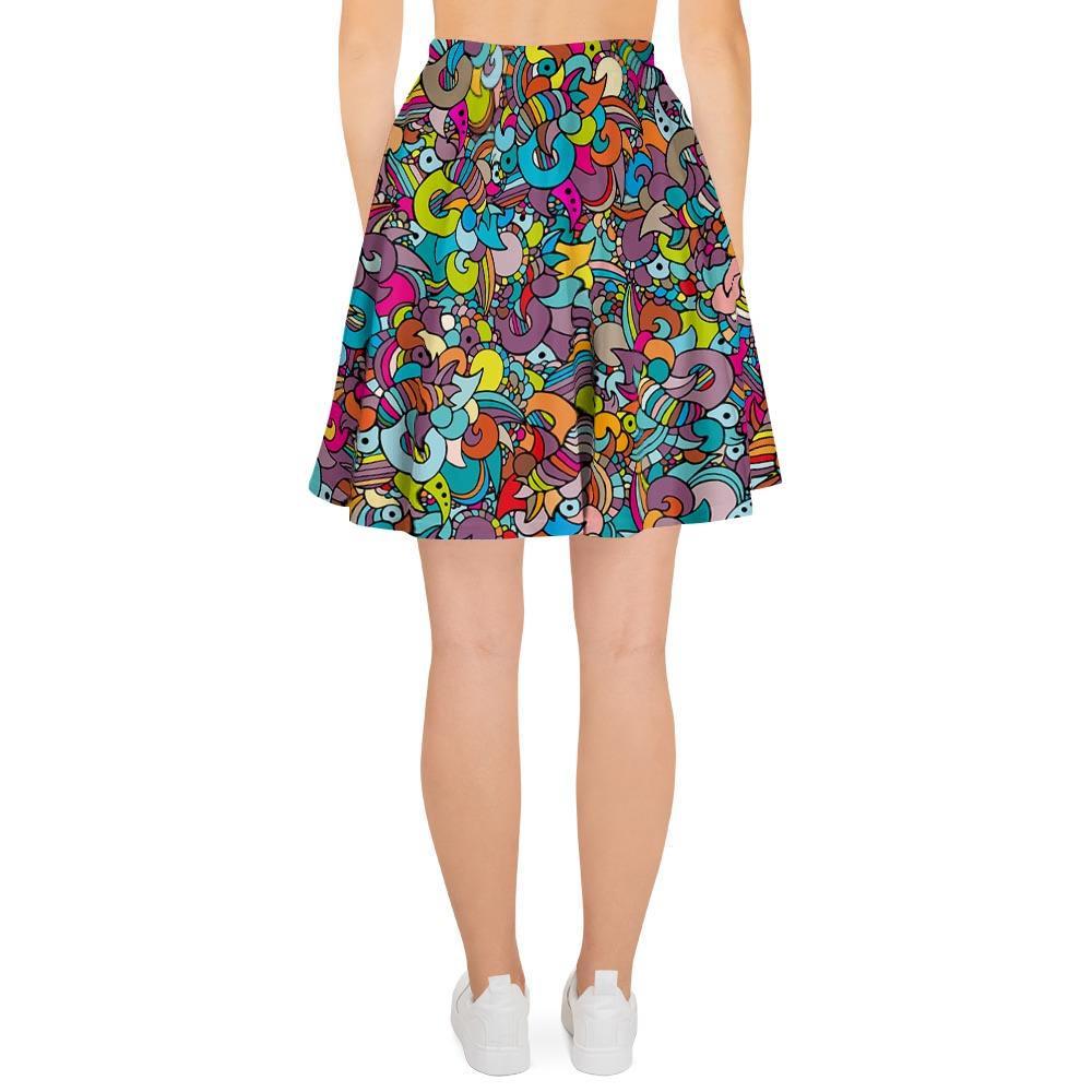 Psychedelic Print Women's Skirt-grizzshop