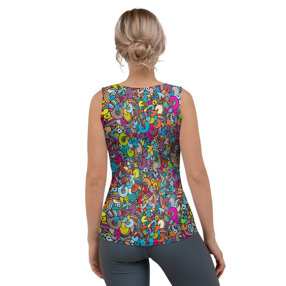 Psychedelic Print Women's Tank Top-grizzshop