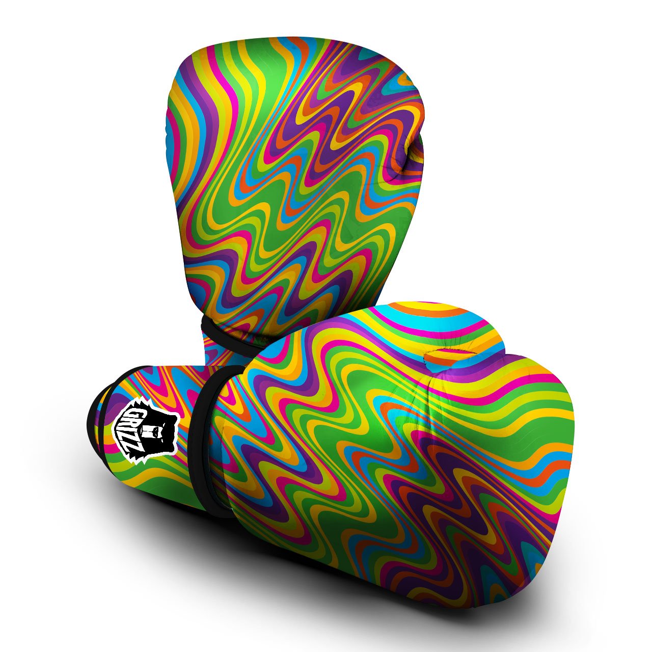 Psychedelic Rainbow Print Pattern Boxing Gloves-grizzshop