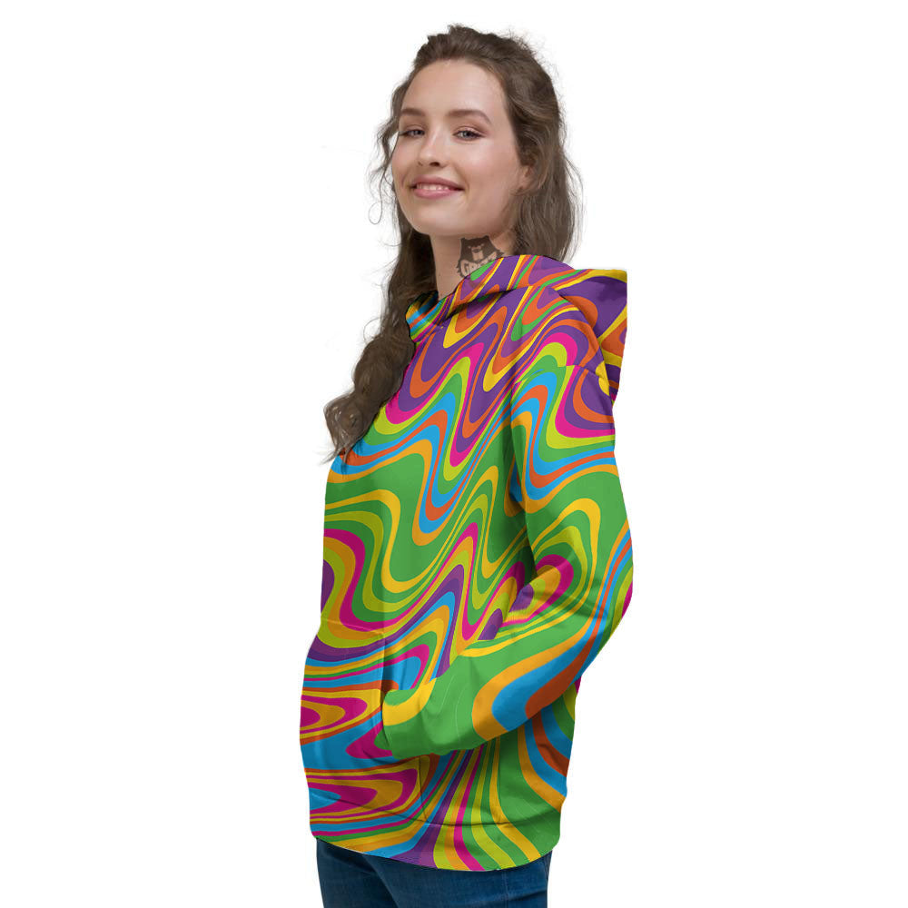 Psychedelic Rainbow Print Pattern Women's Hoodie-grizzshop