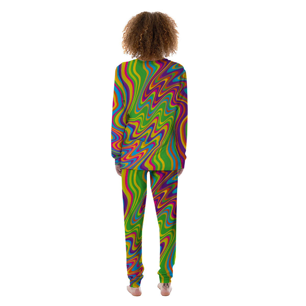 Psychedelic Rainbow Print Pattern Women's Pajamas-grizzshop