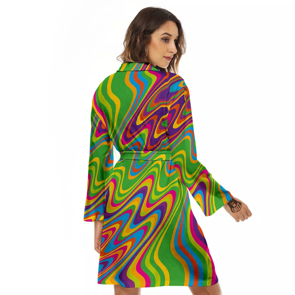 Psychedelic Rainbow Print Pattern Women's Robe-grizzshop