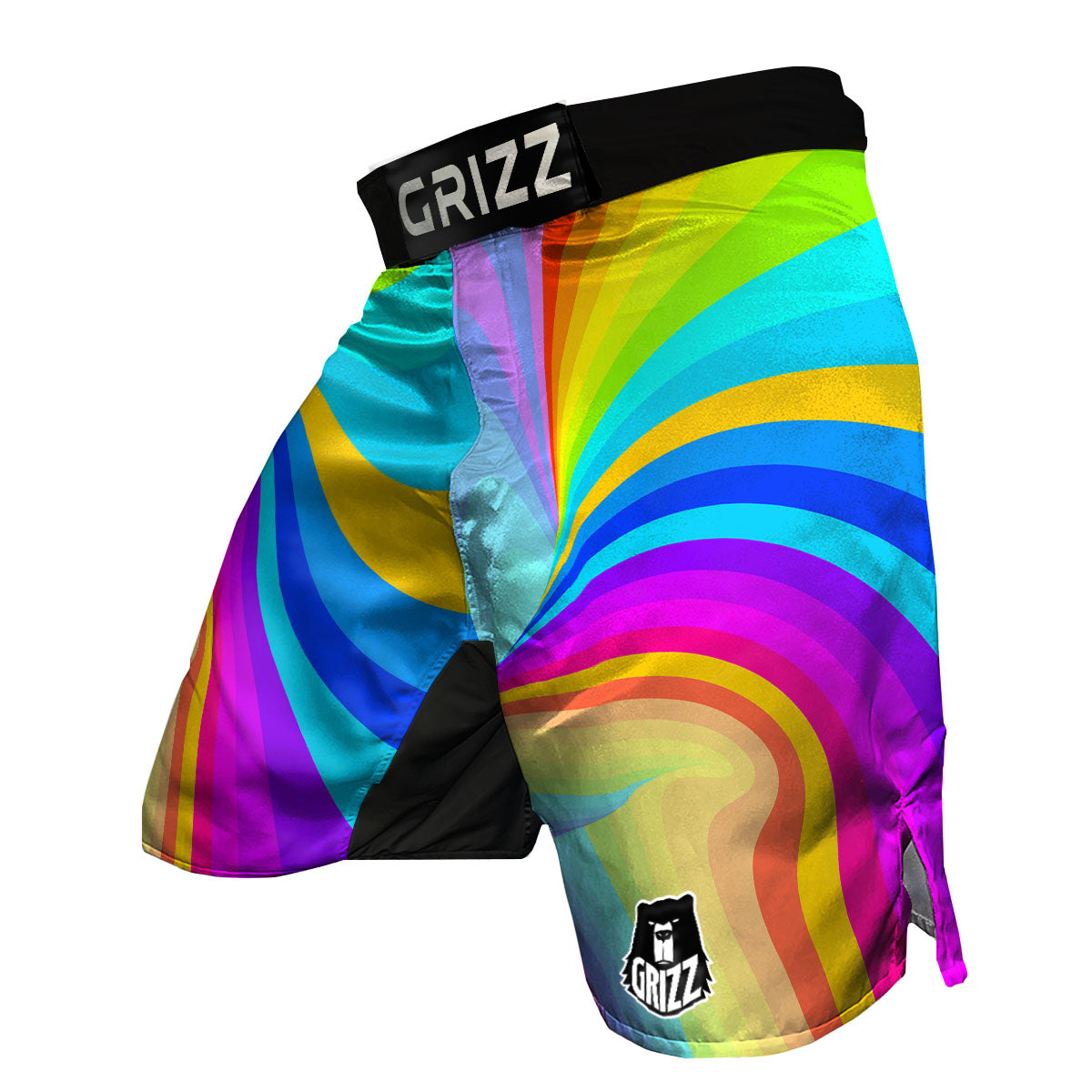 Psychedelic Rainbow Torus Print MMA Shorts-grizzshop