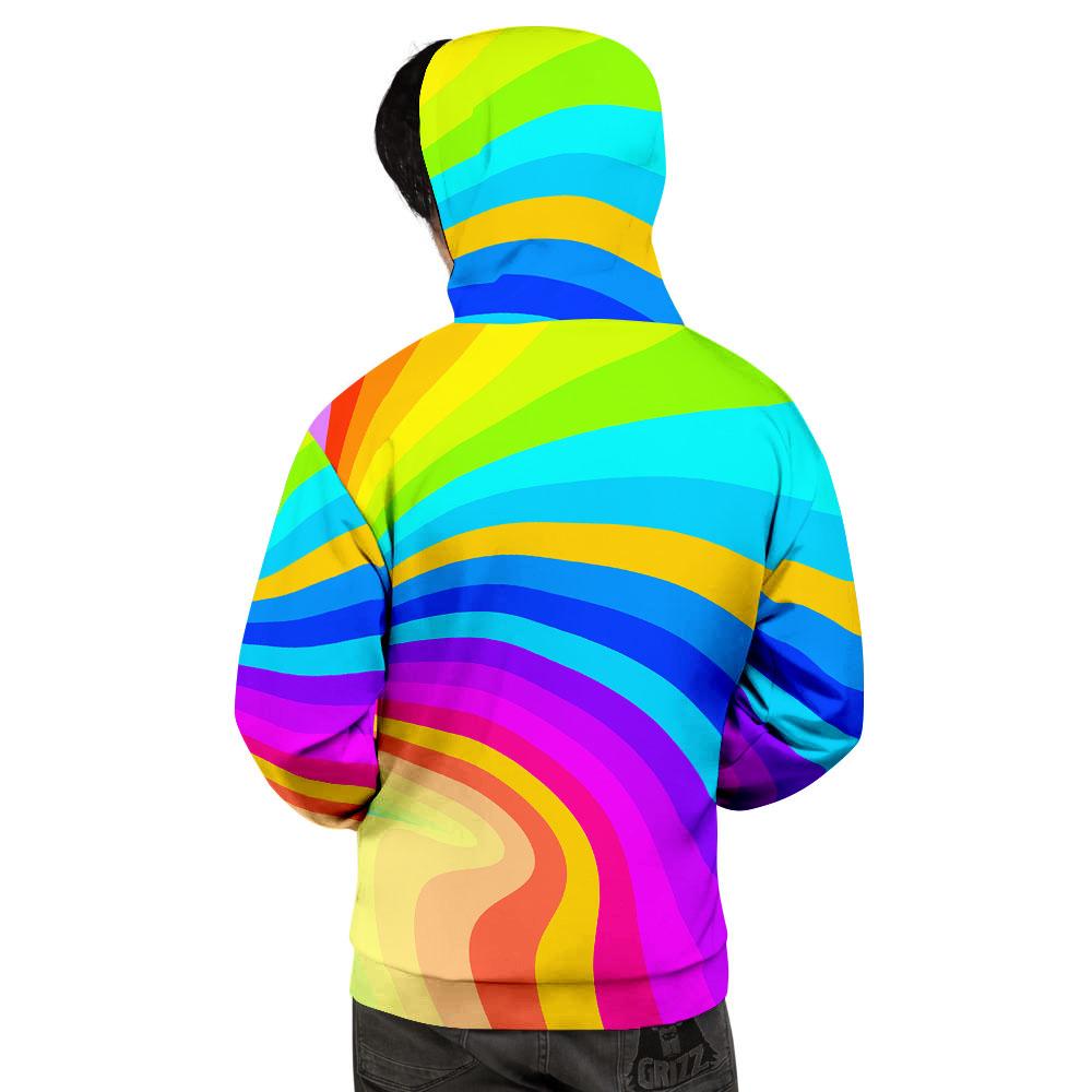Psychedelic Rainbow Torus Print Men's Hoodie-grizzshop
