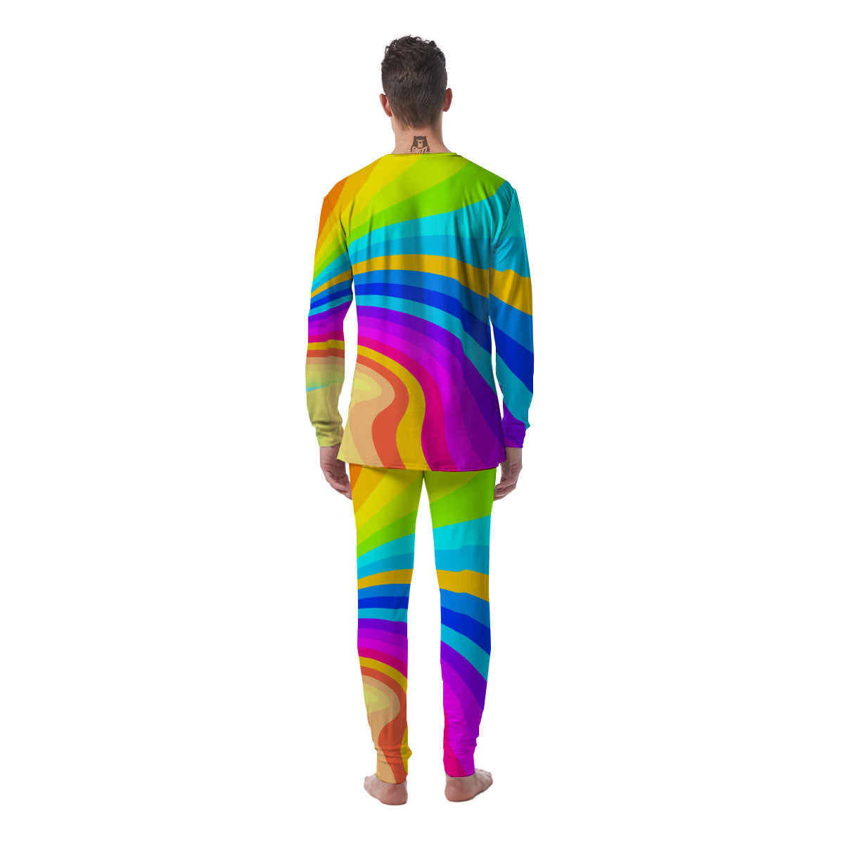 Psychedelic Rainbow Torus Print Men's Pajamas-grizzshop