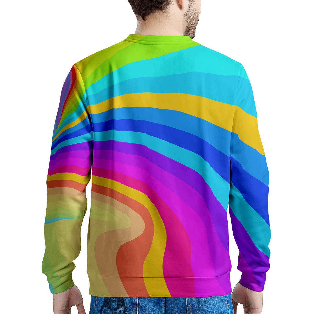 Psychedelic Rainbow Torus Print Men's Sweatshirt-grizzshop