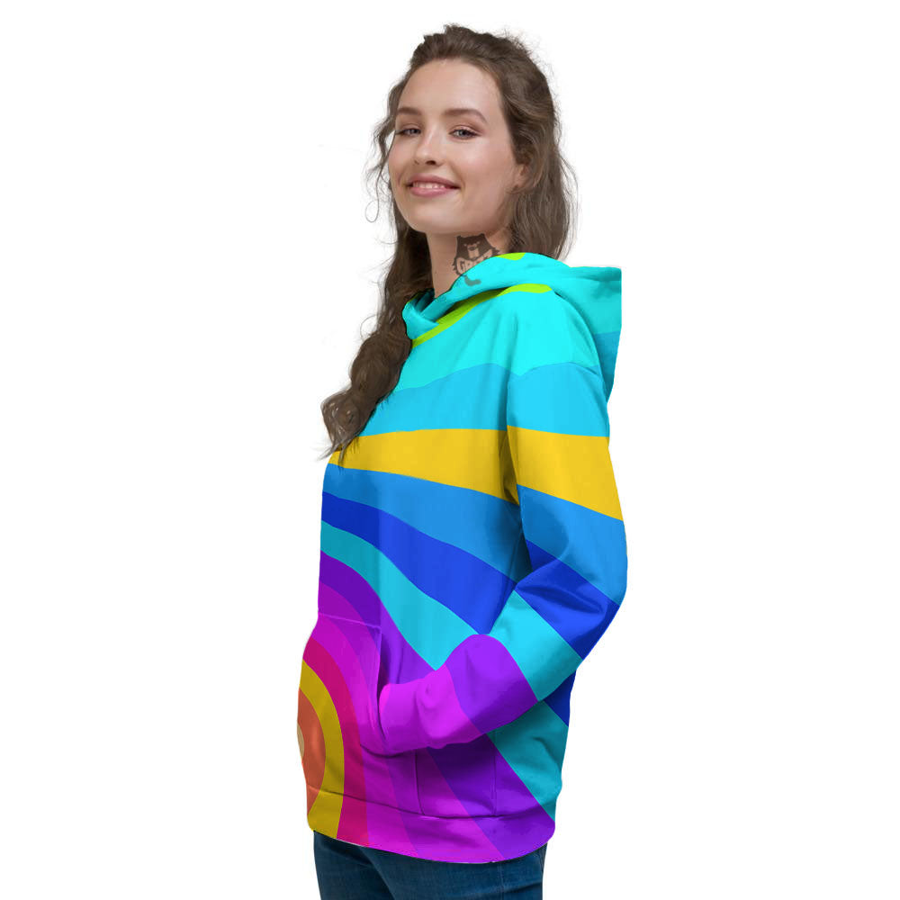 Psychedelic Rainbow Torus Print Women's Hoodie-grizzshop