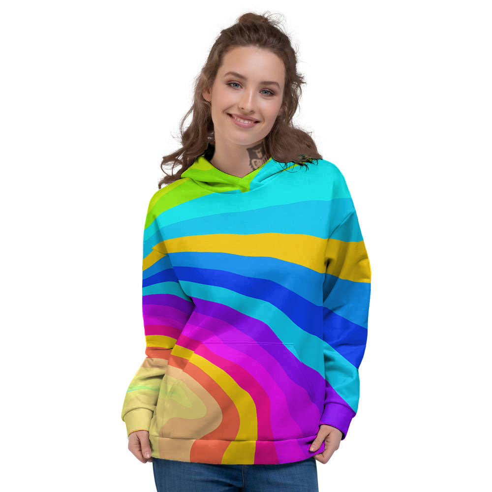 Psychedelic Rainbow Torus Print Women's Hoodie-grizzshop
