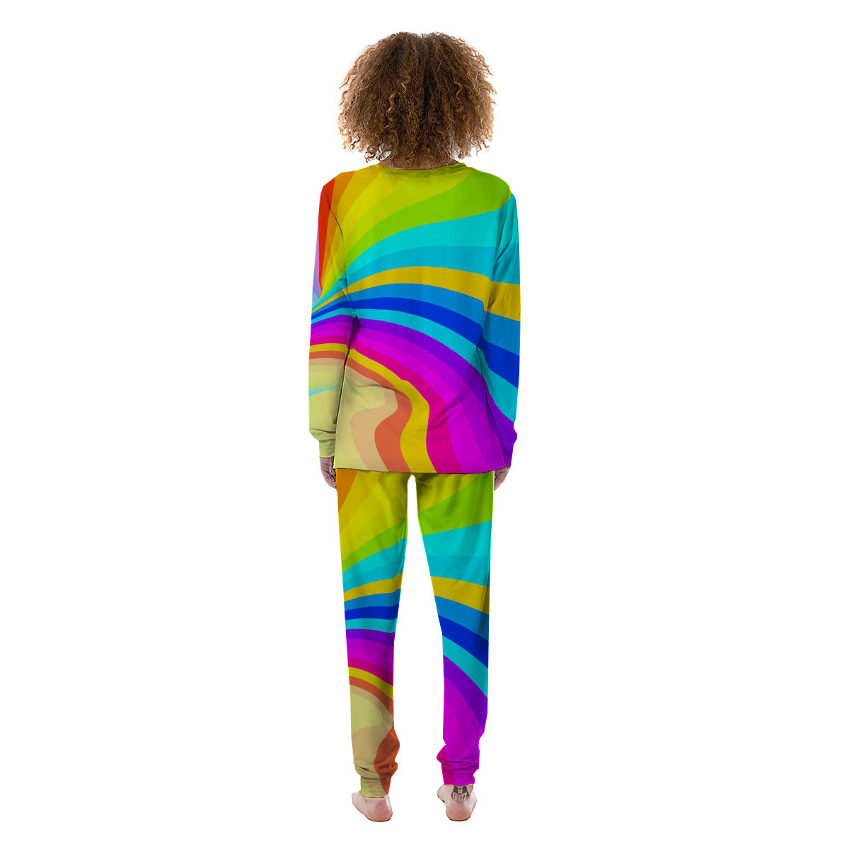 Psychedelic Rainbow Torus Print Women's Pajamas-grizzshop
