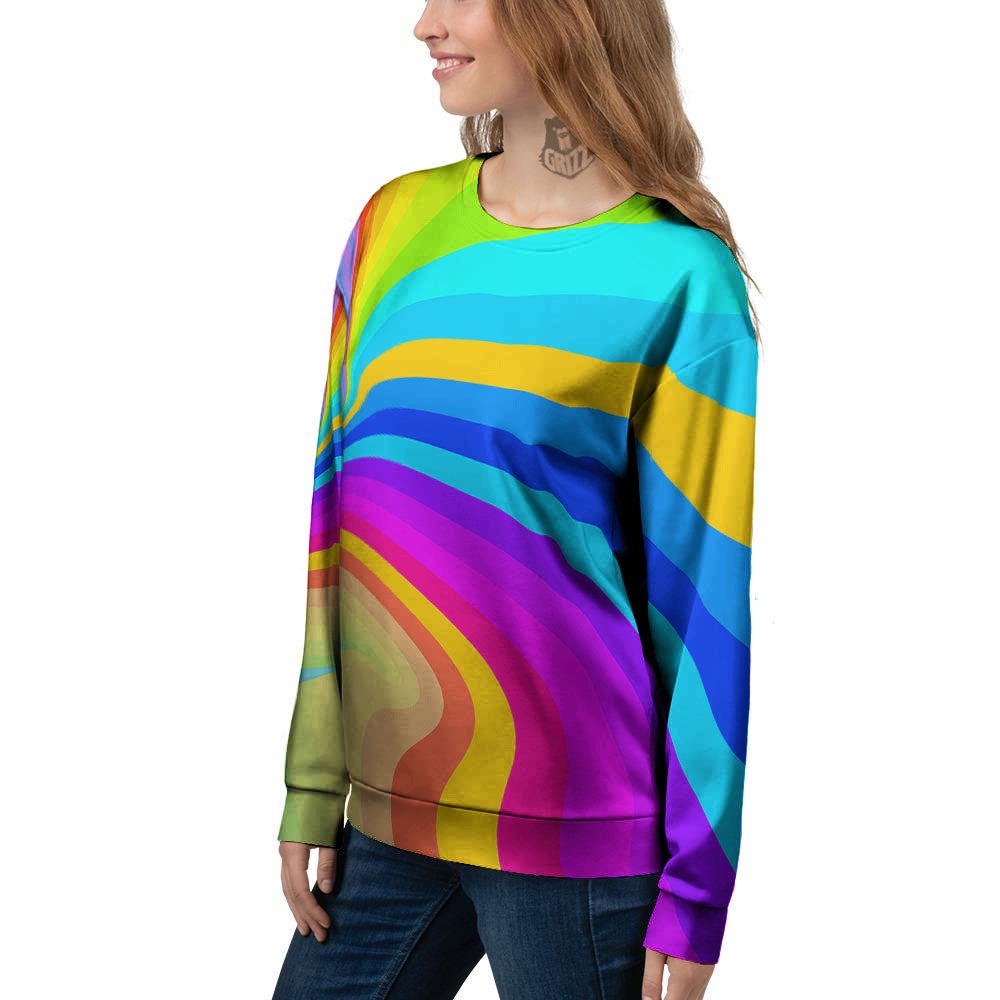 Psychedelic Rainbow Torus Print Women's Sweatshirt-grizzshop