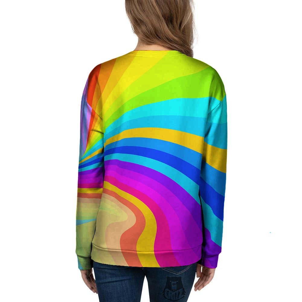 Psychedelic Rainbow Torus Print Women's Sweatshirt-grizzshop