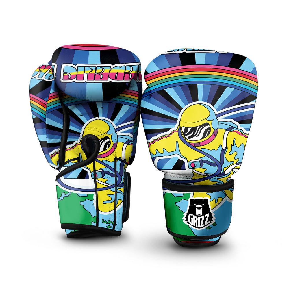 Psychedelic Space And Astronaut Print Boxing Gloves-grizzshop