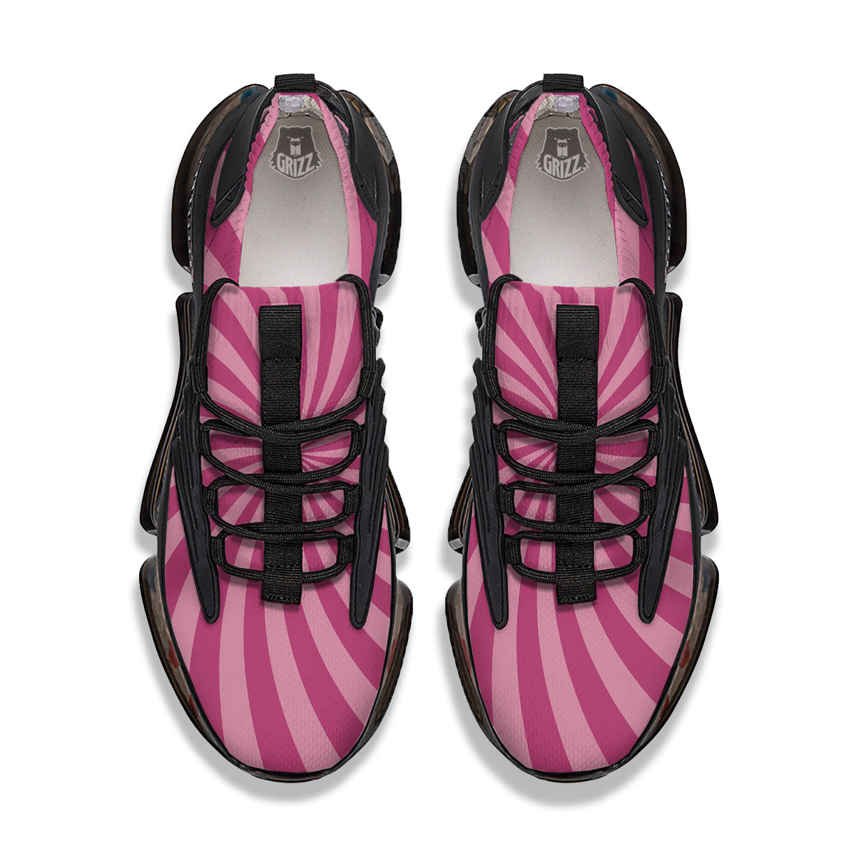 Psychedelic Swirl Pink Print Black Gym Shoes-grizzshop