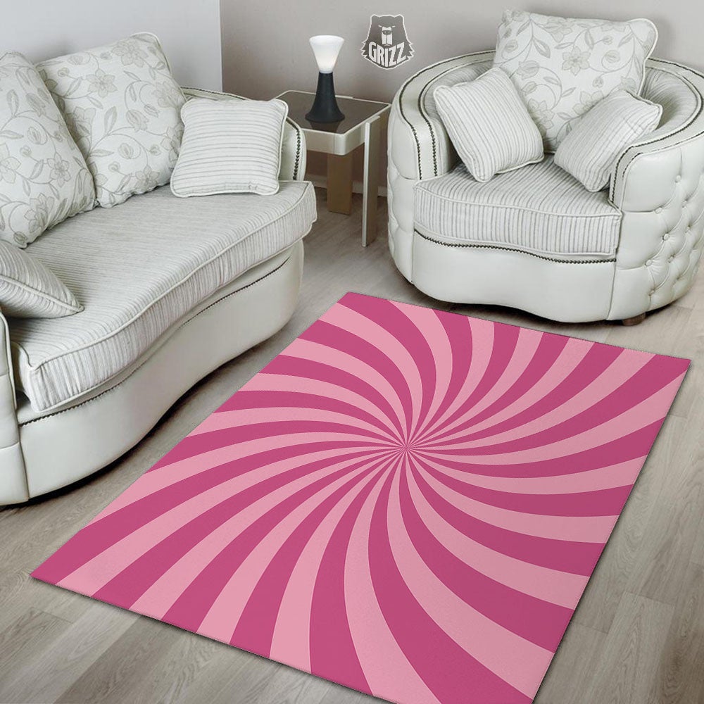 Psychedelic Swirl Pink Print Floor Mat-grizzshop