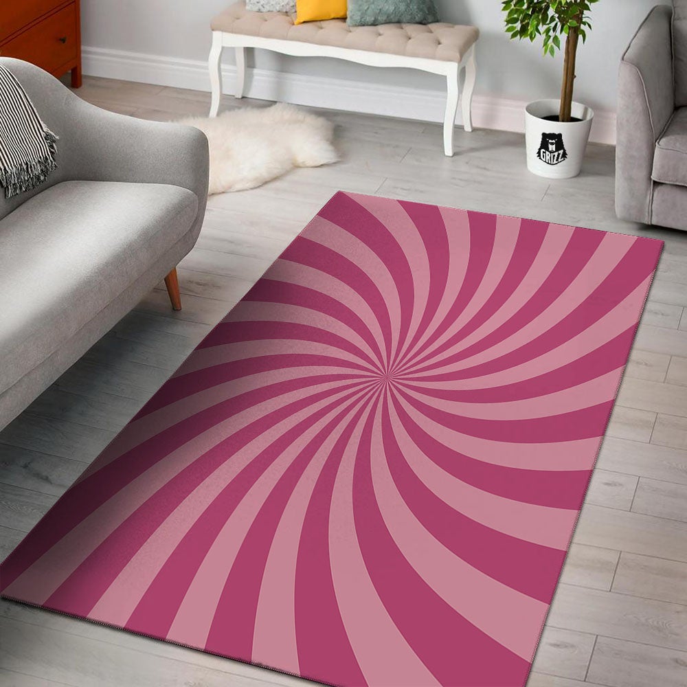 Psychedelic Swirl Pink Print Floor Mat-grizzshop