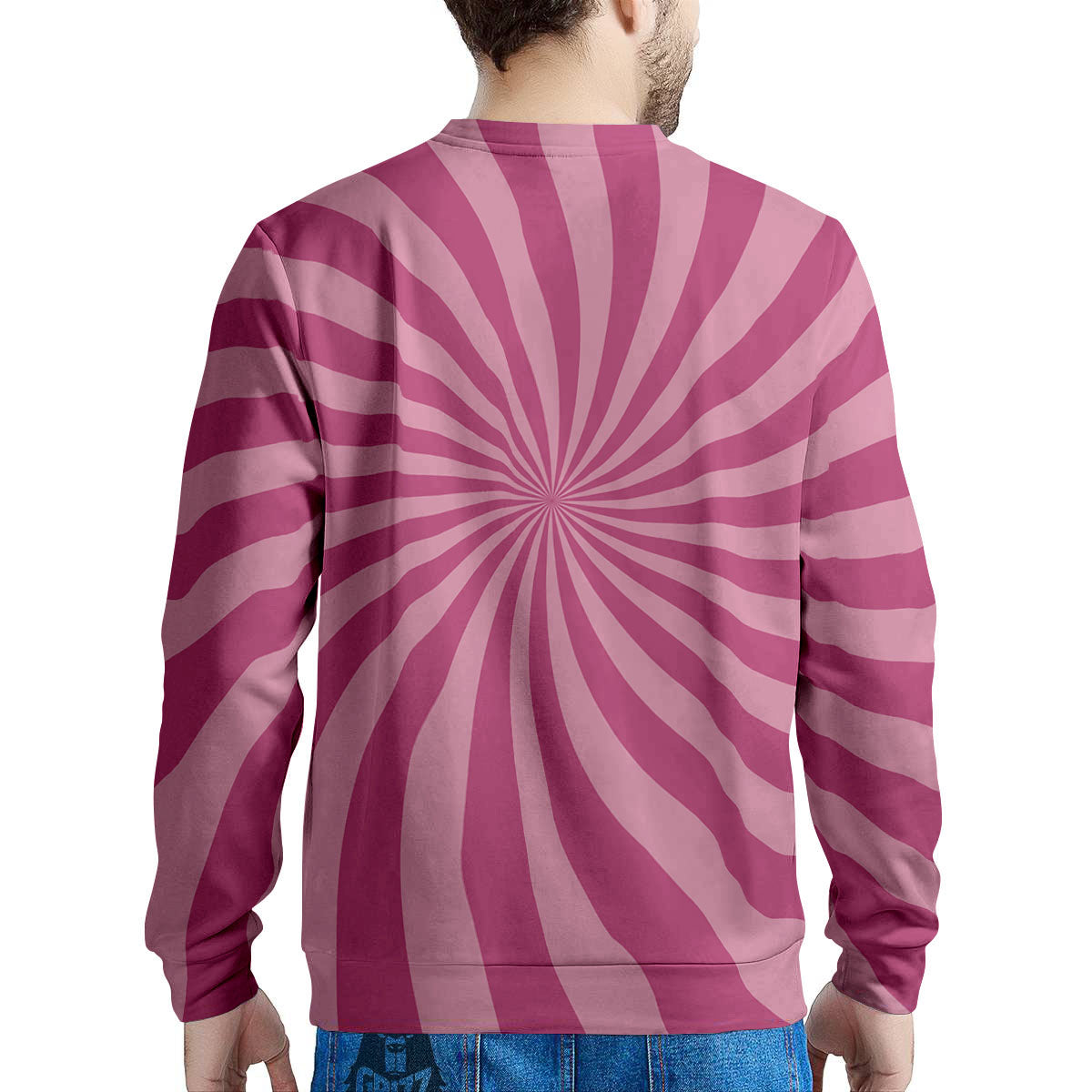 Psychedelic Swirl Pink Print Men's Sweatshirt-grizzshop
