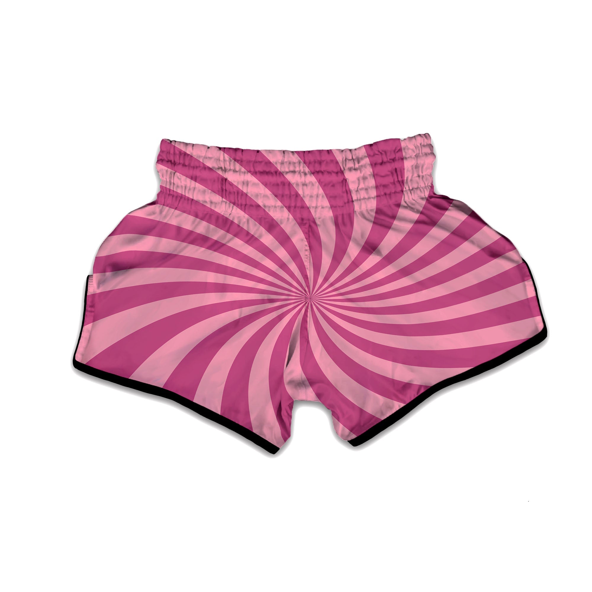 Psychedelic Swirl Pink Print Muay Thai Boxing Shorts-grizzshop