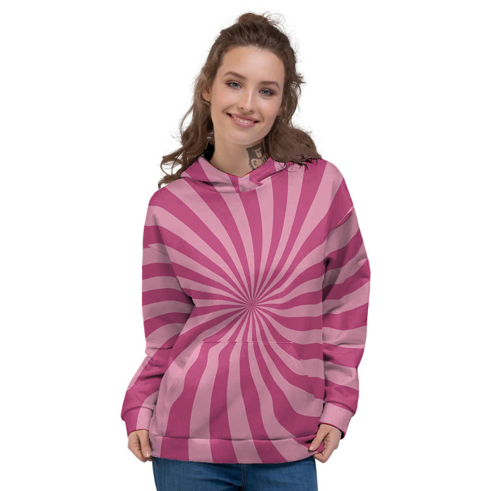 Psychedelic Swirl Pink Print Women's Hoodie-grizzshop