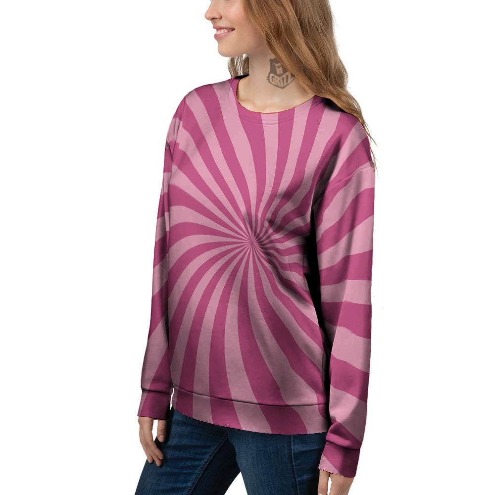 Psychedelic Swirl Pink Print Women's Sweatshirt-grizzshop
