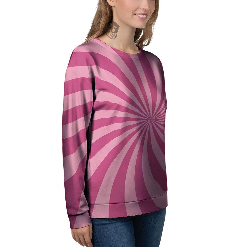 Psychedelic Swirl Pink Print Women's Sweatshirt-grizzshop