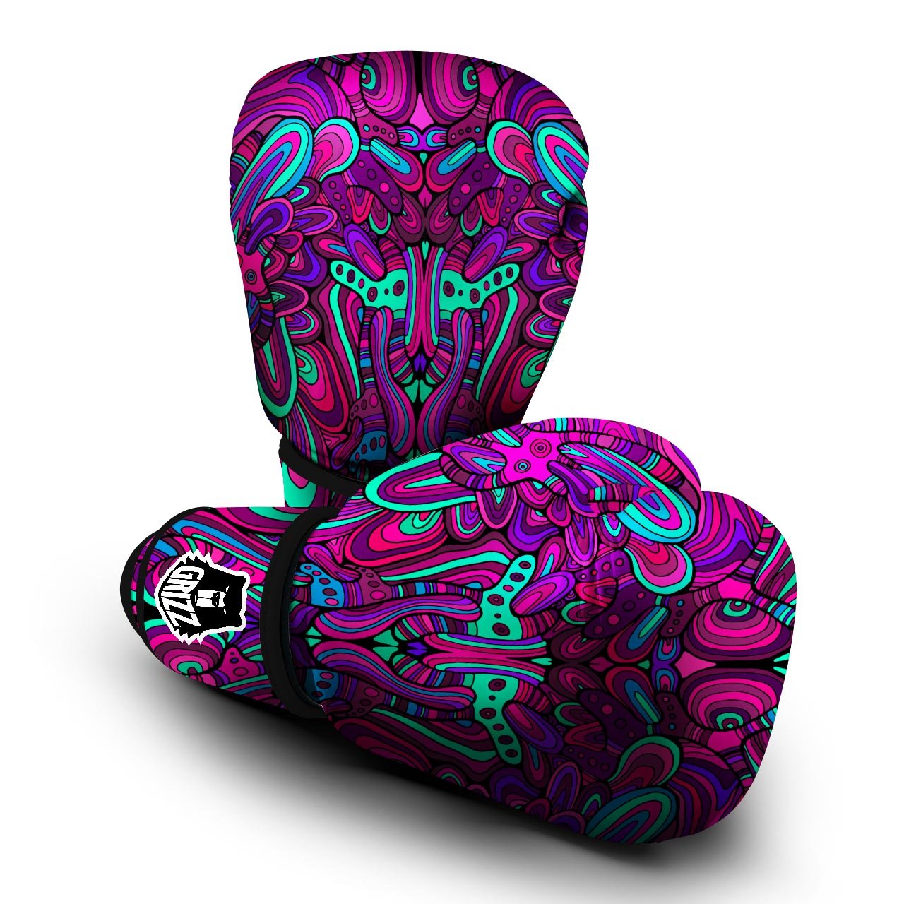 Psychedelic Trippy Doodle Boxing Gloves-grizzshop