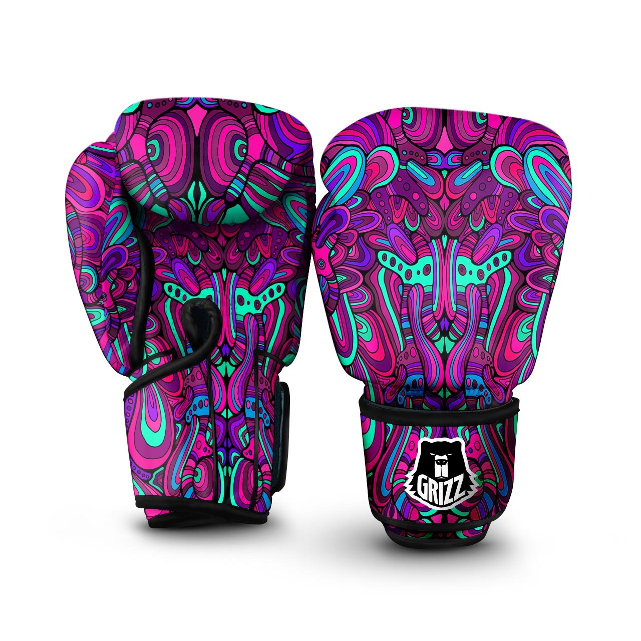 Psychedelic Trippy Doodle Boxing Gloves-grizzshop