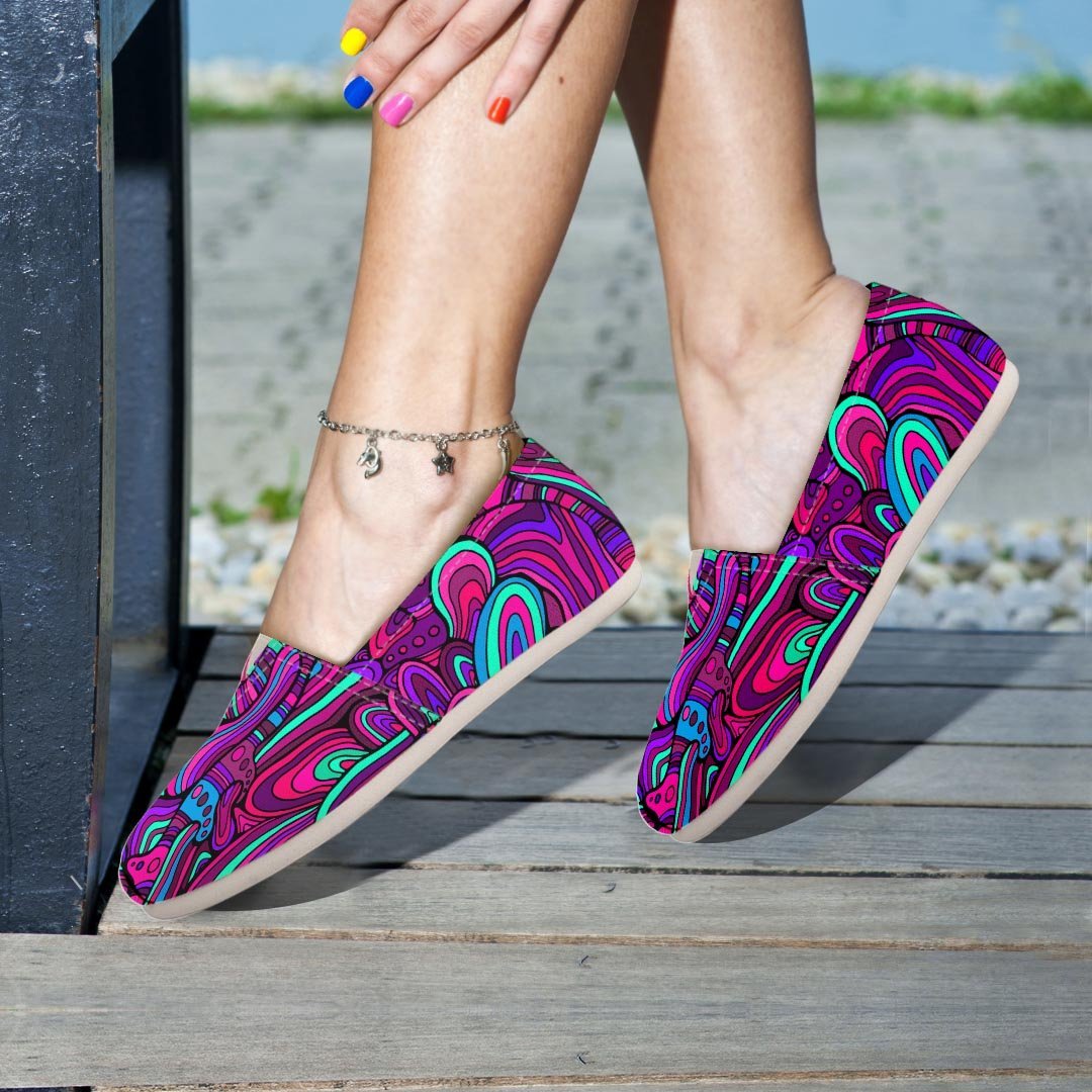 Psychedelic Trippy Doodle Canvas Shoes-grizzshop