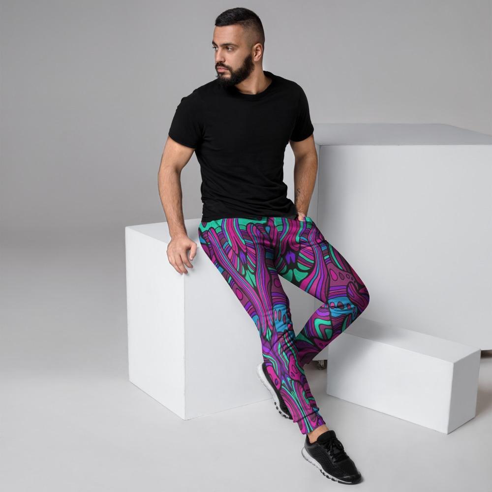 Psychedelic Trippy Doodle Men's Joggers-grizzshop