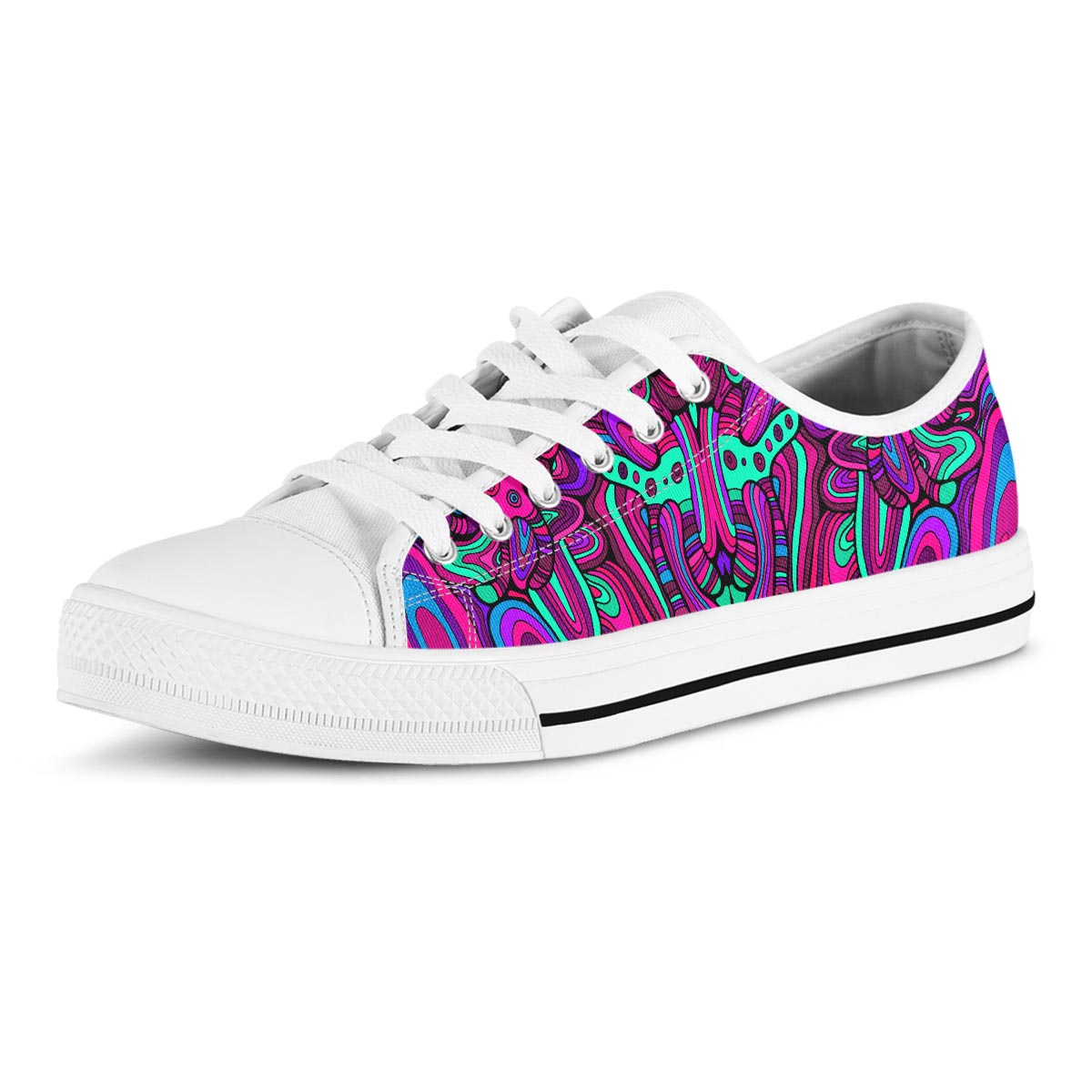 Psychedelic Trippy Doodle Men's Low Top Shoes-grizzshop