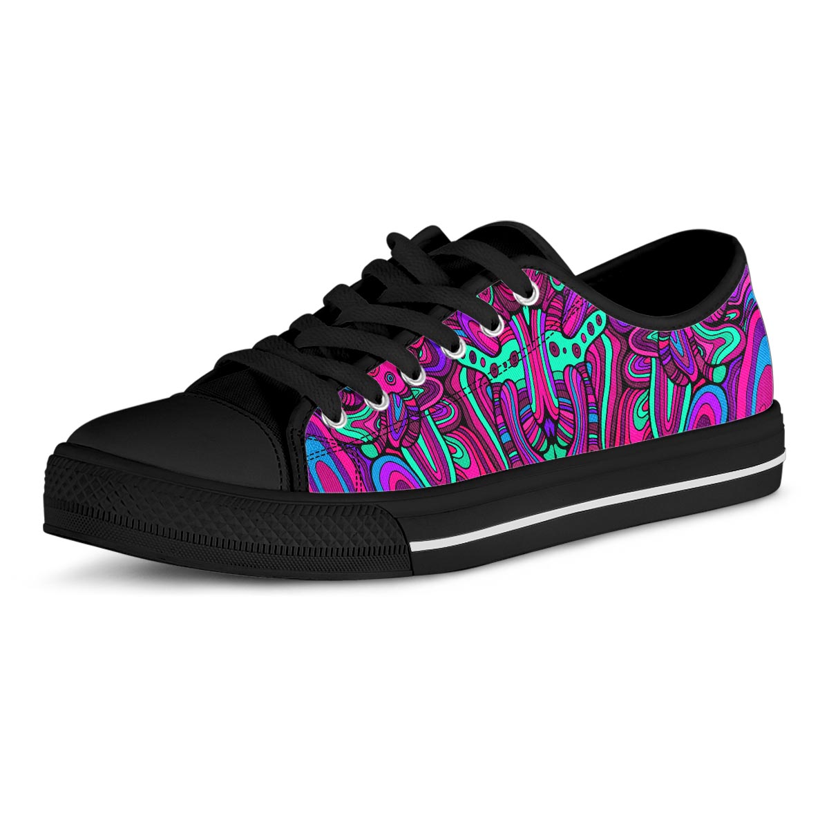 Psychedelic Trippy Doodle Men's Low Top Shoes-grizzshop