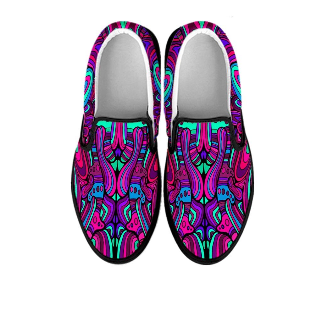 Psychedelic Trippy Doodle Men's Slip On Sneakers-grizzshop