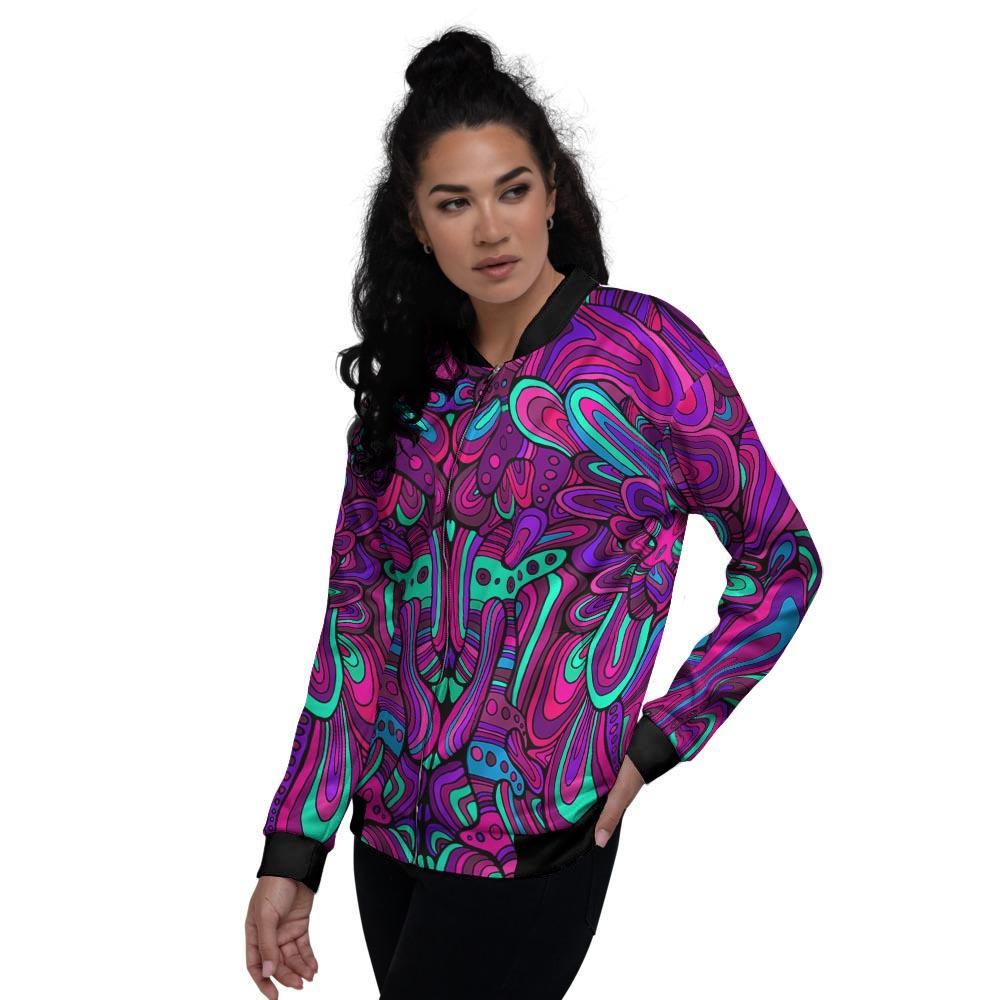 Psychedelic Trippy Doodle Women's Bomber Jacket-grizzshop