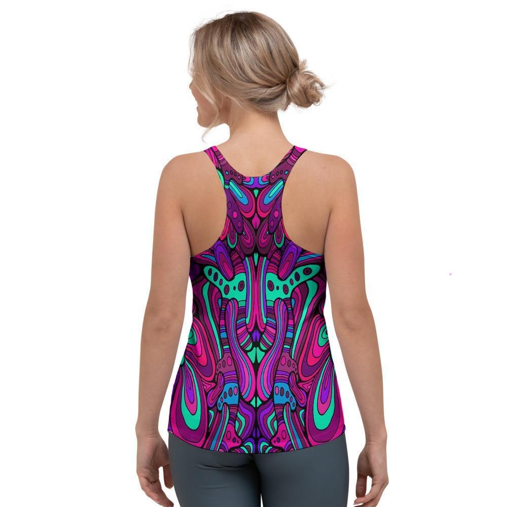 Psychedelic Trippy Doodle Women's Racerback Tank Top-grizzshop